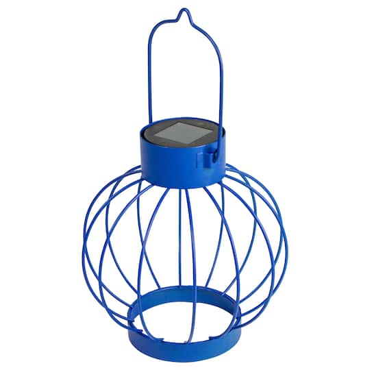 6.5" Outdoor Hanging LED Solar Lantern with Handle By Northlight in Blue | 6.5" x 6" | Michaels®